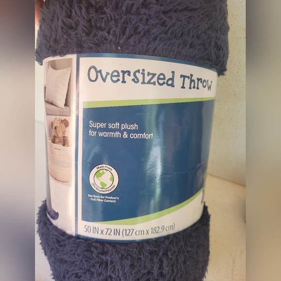 Cozy Home Navy Throw Blanket - Picture 5 of 6